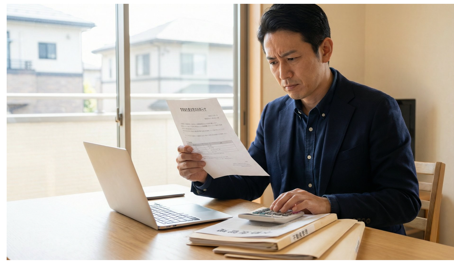 値上げ通知書を確認するオーナー